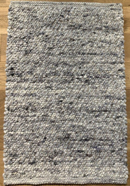 Bellano 33 Vloerkleed - 60x90 - Rechthoek - Laagpolig,Structuur Tapijt - Industrieel - Antraciet, Grijs