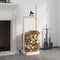 vidaXL - Houtblokhouder - 33,5x30x110 - cm - massief - grenenhout - wit
