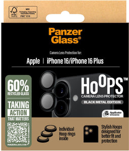 PanzerGlass PG Hoops Black - Camera Lens Protector - Geschikt voor iPhone 16/16 Plus (6.1/6.7 inch)