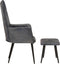 vidaXL Fauteuil met voetensteun echt leer grijs