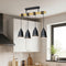Industriele Hanglamp 4-Lichts Zwart met Hout - 52 cm
