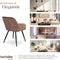 tectake® Eetkamerstoel Marilyn - Gestoffeerd - Fluweellook - Bruin/Zwart