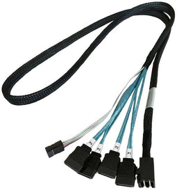 Highpoint 8643-4SATA - Mini SAS HD (SFF-8643) naar 4x SATA - 100cm - Zwart