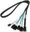 Highpoint 8643-4SATA - Mini SAS HD (SFF-8643) naar 4x SATA - 100cm - Zwart