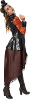 dressforfun - Steampunk prinses - Kostuum met lange rok en hoed - Kleur bruin mix