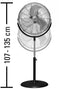 Trotec TVM 18 S - Statiefventilator - 100W 3 snelheden 45 cm - Chroom