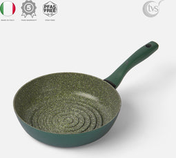 TVS ECO OK Keramische Grillpan - PFAS-vrij - BPA-vrij - Ø26cm - Inductie - 100% gerecycled - Made in Italy - 5 jaar garantie - Groen