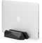 Oakywood Dual Laptop Dock - Zwart Massief Eiken - Echt Hout Verticale MacBook/Laptop/Tablet Standaard - Clean Desk Design