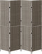 vidaXL - Kamerscherm - 4 - Panelen - Opvouwbaar - Grijs - 195x180 - cm - Poly - Rattan