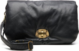 Chabo Bags Diva Small - Schoudertas - Zacht leer met antic brass sluiting - Zwart