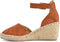 PS Poelman Enid - Espadrilles met Sleehak 8 cm - Cognac Bruin - Maat 41