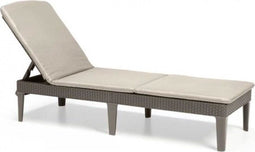 ALLIBERT by KETER - Jaipur ligstoel met 4 posities en kussen - imitatie rotan - cappuccino kleur.