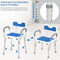 Eugad Douchestoel - Max. 130 kg - In hoogte verstelbaar - 47 x 39 x 84 cm - Blauw / Wit