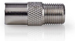 Nedis Satelliet- en Antenne-Adapter - IEC (Coax) Male - F-Female - Vernikkeld - 75 Ohm - Recht - Metaal - Zilver - 10 Stuks - Polybag