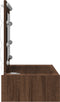 vidaXL - Make-Up - Tafel - met - LED - Verlichting - en - Wandplank - - - Bruin - Eiken