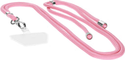 Mobiparts Universal - Telefoonkoord - Verstelbaar tot 1.50 meter - Roze transparant