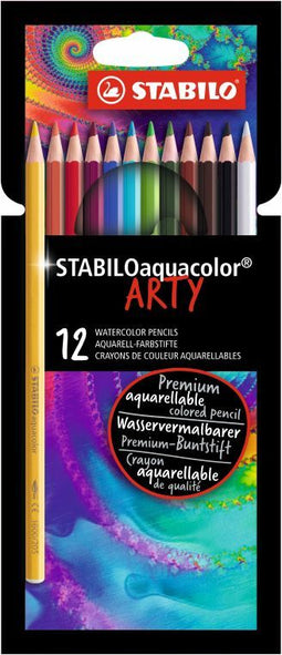 STABILO Aquacolor - Premium Aquarel Kleurpotlood - ARTY Etui 12 Kleuren