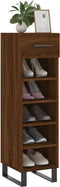 vidaXL - Schoenenkast - 30x35x105 - cm - bewerkt - hout - bruin - eikenkleur