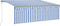 vidaXL - Luifel - automatisch - rolgordijn - LED - windsensor - 4x3 - m - blauw - en - wit