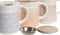 Oliepot voor vlees en vis DKD Home Decor Blauw Roze Roestvrij staal Geel Keramiek Hout MDF 680 ml 3 Stuks