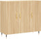 vidaXL - Dressoir - 90x34x80 - cm - bewerkt - hout - sonoma - eikenkleurig
