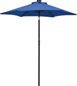 vidaXL - Parasol - met - LED-verlichting - 200x211 - cm - aluminium - azuurblauw