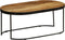 vidaXL - Salontafel - ovaal - 100 - cm - massief - ruw - mangohout - en - staal