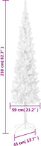 vidaXL - Kerstboom - smal - 210 - cm - wit