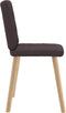 vidaXL - Eetkamerstoelen - 2 - st - stof - donkerbruin