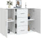 vidaXL - Dressoir - 91x29,5x65 - cm - bewerkt - hout - wit