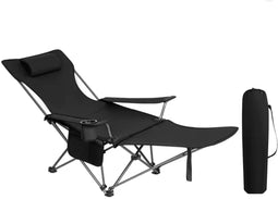 Woltu Campingstoel - Opvouwbaar - Lichtgewicht - Ergonomisch - Afneembare hoofdsteun - Intrekbare voetsteun