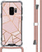 iMoshion Hoesje Geschikt voor Samsung Galaxy S9 Hoesje Met Koord - iMoshion Design Hoesje met Koord - Goud / Transparant / Roze / Pink Graphic