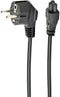 Gembird PC-186-ML12-1M - Stroomkabel C5/C6 - Haakse stekker - Zwart
