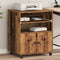 vidaXL - Printerstandaard - met - Wielen - Oud - Hout - 60x48x74 - cm