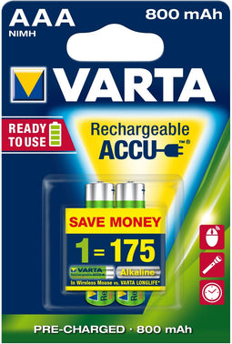 Varta Power Accu AAA - Ni-MH 800 mAh - Geel