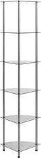 vidaXL - Kastje - 6-laags - 30x30x160 - cm - gehard - glas - transparant