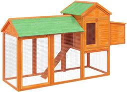 vidaXL - Kippenhok - 193x65x117 - cm - massief - grenenhout - bruin