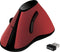 LogiLink Ergonomic Vertical Mouse - Draadloos - 1200 DPI - Zwart/Rood