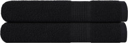 vidaXL - Saunahanddoeken - 2 - st - 80x200 - cm - 360 - g/m² - 100% - katoen - zwart