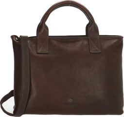 Hide & Stitches Discover - Handtas - Hoofdvak met rits - Donkerbruin
