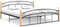 vidaXL - Bedframe - metaal - en - massief - eikenhout - zwart - 180x200 - cm