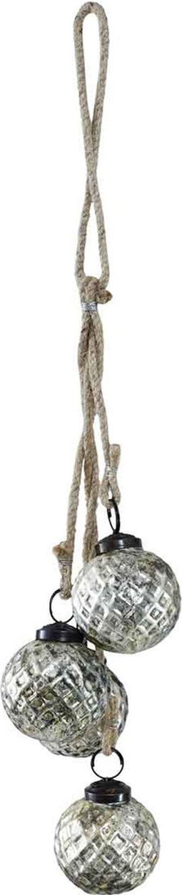 PTMD Tezz Kersthanger Eikels - 5,5 x 5,5 x 5,5 cm - Glas - Zilver