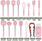 COOCK Keukengerei Set XL - 26 delig - Hittebestendig BPA-vrij - Roze (26 stuks)