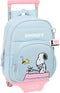 Schoolrugzak met Wielen Snoopy Imagine Blauw 26 x 34 x 11 cm