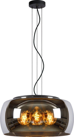 Lucide OLIVIA - Hanglamp - Ø 50 cm - 3xE27 - Dimbaar - Fumé