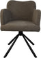Eetkamerstoel Bella Set van 2 - 56x60x82 - Licht bruin/zwart - Stof/metaal