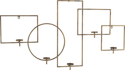 J-Line wanddecoratie Kaarshouder - metaal - goud