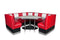 Bel Air Dinerbank Quarter Circle Booth HW-120-120 Rood