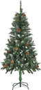 vidaXL - Kunstkerstboom - met - verlichting - en - dennenappels - 150 - cm