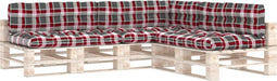 vidaXL - Bankkussens - pallet - 7 - st - ruitpatroon - rood